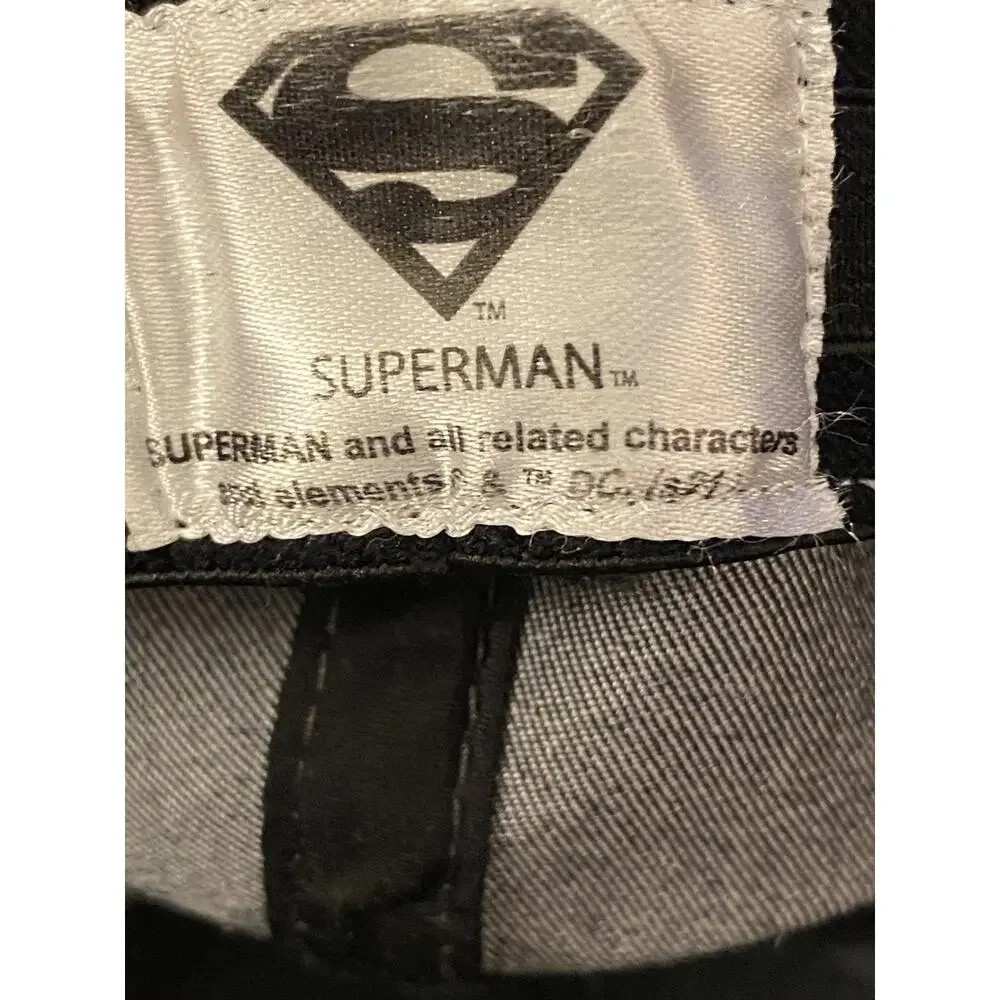Superman S Logo Patch Ball Cap DC Comics Gray Hat Black Neon Green Symbol OSFM